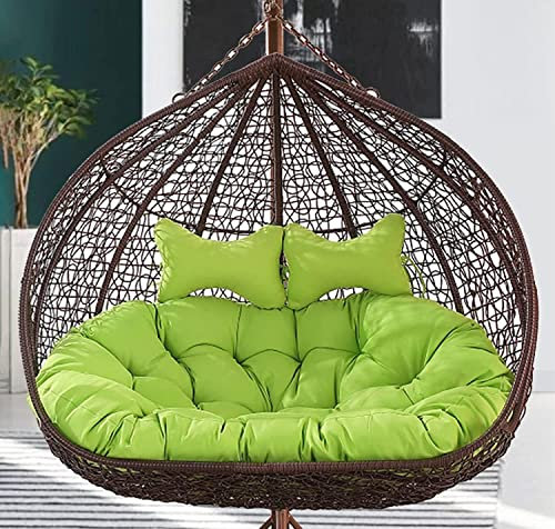 CAZARU Without Stand Thickening 2 Persons Seater Hanging Egg Swing Seat Cushion Washable For Garden,Hammock Chair Cushions,Double Swing Chair Cushion-A 140x110cm