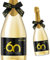 Giftota 2 Etichette per Bottiglie di Compleanno e Fiocchi Regalo – Etichette per Vino Personalizzate autoadesive per Spumante e Vino Spumante – 60 Compleanno – Regalo di Compleanno per Uomini e Donne