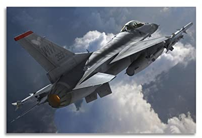 ZENGYL War Poster F16 Fighting Falcon Poster, dekoratives Gemälde, Leinwand, Wandposter und Kunstbild, modernes Familien-Schlafzimmer, Dekor-Poster, 30 x 45 cm
