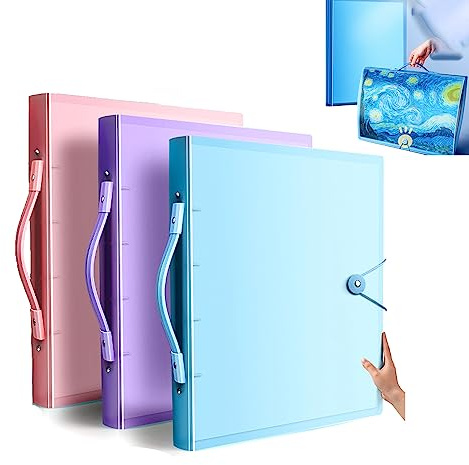 Diamond Painting Album mit Griff, A3 Aufbewahrungsbuch für Diamantmalerei, 30 Hüllen für 60 Blätter, verdickte Innenseiten in High Definition