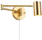 SUNLLOK Modern Swing Arm Golden Wandleuchte mit Stecker, Vintage Schnur-rustikale justierbare Lampenschirm, Hängende Wandleuchte Industrielle Metall Lesen Dekoration für Wohnzimmer Kinder Schlafzimmer