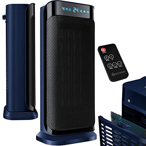 KESSER® - Heizlüfter mit Fernbedienung - 2000W Keramik Heizlüfter Heiztower 10-35°C energiesparend leise - Schnellheizer mit Oszillationsfunktion - 2 x Heizstufen - Timer - Heizung Heater