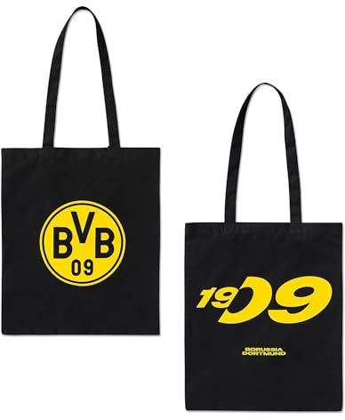 Dortmund Borussia Stoffbeutel schwarz Beutel Tasche Baumwoll-Tragetasche BVB 09 - Plus Aufkleber Wir... ™