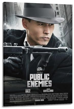 greb Filmposter Public Enemies, Raumdekoration, ästhetisches Poster, künstlerisches Poster für Schlafzimmer, Wohnzimmer, Wände, 40 x 60 cm, Rahmenstil