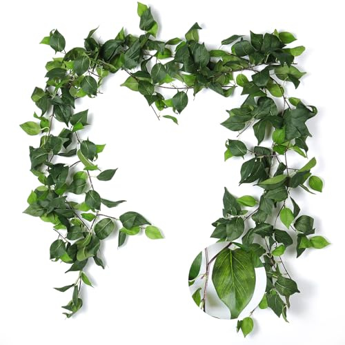 RECUTMS 3Pc Fake Vines Artificial Ivy Garland Silk Pothos Leaf Plant 6.3Ft