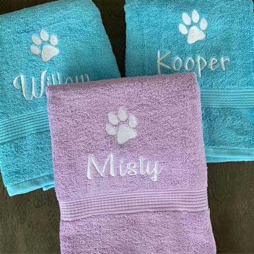 REEG Hundehandtuch, personalisierbar, Rosa oder Blau, personalisierbar, 70 x 140 cm