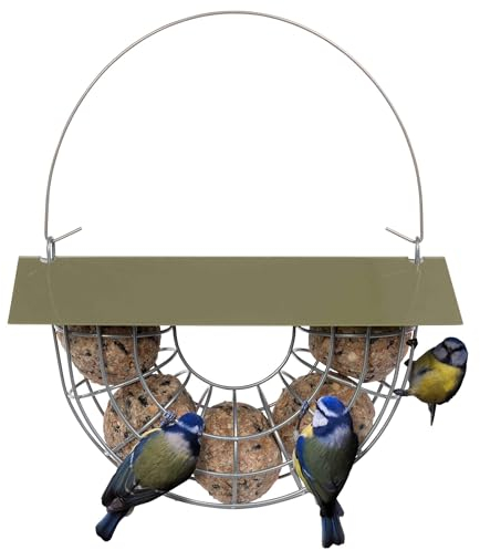Fat Ball Feeder - Jacobi Jayne® Suet Ball Basket - Holds 5 fat balls for wild birds - fat ball feeders hanging - suet ball holder - fat ball feeder for small birds only