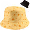 Damen Käse Muster Fischerhut Bucket Hat Anglerhut Sonnenhut Reversibel Fischerhüte Sommerhut Faltbarer Strandhut Draussenhut