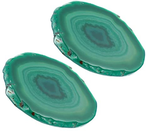 Garneck 2 Stück Achat Chip Untersetzer Elegante Achat Untersetzer Achat Tassenmatte Weinbecher Matte Achat Untersetzer Ornament Natürlicher Achat Tassenunterlage Kreativer