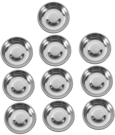 Pamingono 10 Stück Saucenschälchen Edelstahl Snack Dip Schalen soßEnschalen Aus Edelstahl Mini-UntertassenschüSsel Runde GewüRzplatte Sushi Dip SchüSsel Vorspeisenplatte
