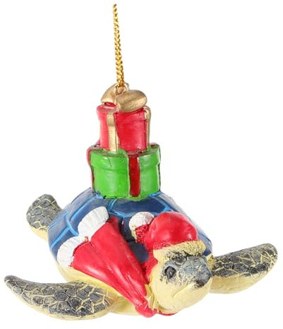 MAGICLULU Weihnachtsdeko Kugeln Schildkröte -weihnachtsschmuck Nautischer Baumschmuck Christbaumschmuck An Der Küste des Strandes Meeresschildkröten-baumspitze Weihnachtsverzierung Harz