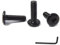 SHUNCHG 20 Pieces M5 x 16 Screws, Flat Head Screws M5 Hex Socket, Stainless Steel A2 V2A, Pan Head Screws Full Thread Black Oxide with 1 Hex Key