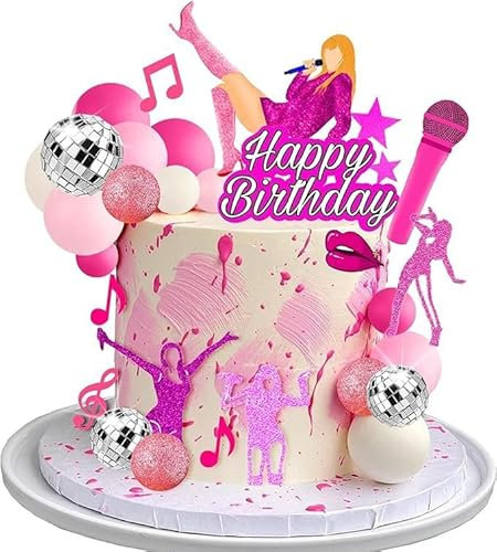 Happy Birthday Lady Tortendeko Schminke Mädchen Tortendeko Kuchendekoration Disco Cupcake Toppers Geburtstagskuchen Deko
