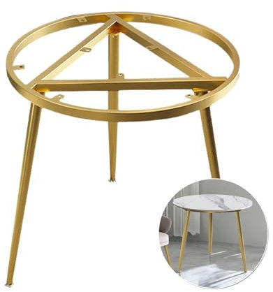 Generic Patas de mesa redondas de metal dorado, resistentes, con patas protectoras, 60 x 60 x 72 cm