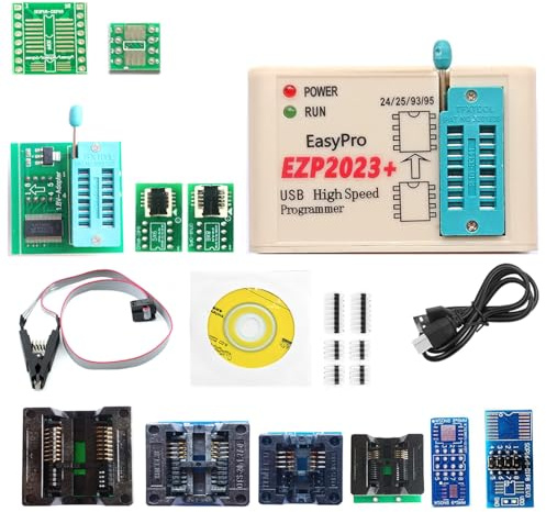 XGOIENZI EZP2023 Programmer USB SPI 11 Adapters EZP2019 Upgraded Chip Writer Reader IC Test Clip 24 25 93 95 EEPROM Flash Bios Minipro Socket