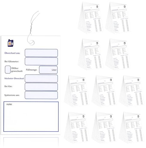 XTDMJ 100 Stück Ölwechsel Anhänger Öl Schilder mit Draht, 6x10cm, Öl Service Anhänger