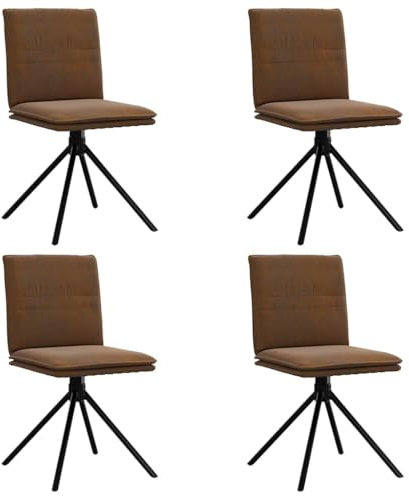 vidaXL Esszimmerstühle 4 STK. Braun Kunstleder in Wildleder-Optik, Essstuhl, Küchenstuhl, Beistellstuhl, Stuhl, Wohnzimmerstuhl, Restaurantstuhl