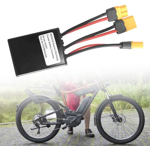 Dual Battery Connector, 20V-72V DC E-Bike Dual Battery Discharge Converter XT60 Port Adapter Battery Capacity Double Battery Pack Switch Balancer (30A)