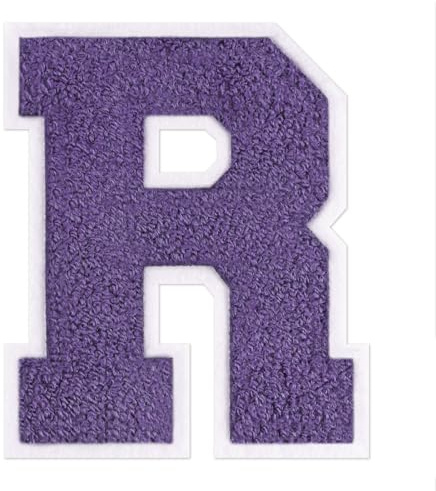 QianSiLi 4.5 Inch Chenille Iron On Letters for Clothes Varsity Letter Patches Embroidered Patch Iron On Patches for Clothing Varsity Jacket Hoodie (Purple,R)
