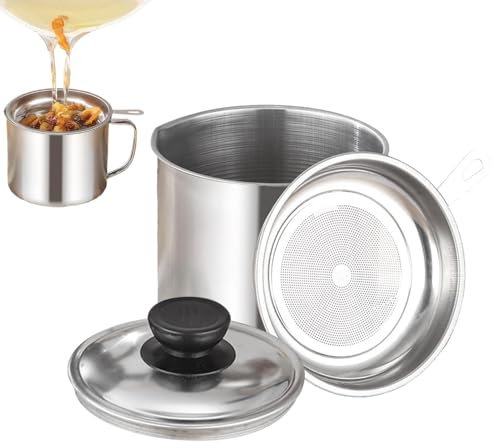 Fettbehälter, große Kapazität Küche Speiseöl Aufbewahrung, Home Fettaufbewahrungsdose für einfache Entsorgung und Verwendung bei Camping, Picknick, Restaurants und Cafés