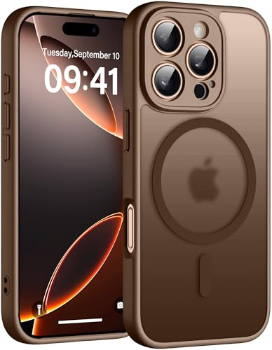 Helssitot Magnetisch für iPhone 16 Pro Hülle, Wüstenfarbe | mit Magsafe Militär-Grade Stoßfest Kratzfest Anti-Fingerabdruck Rückseite Matt Handyhülle für iPhone 16 Pro 6,3 Zoll