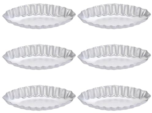 GALPADA 6 Pcs Aluminum Baking Trays Boat Mold Set Non-Stick Cake Moulds for Birthday Christmas Wedding Homemade Baking