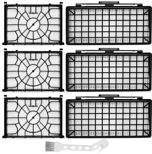 HEPA Filter set Für Siemens Staubsauger Q5.0 extreme silencePower VSQ5X1230 | Ersatzfilter Zubehör Kompatibel mit Siemens Bodenstaubsauger VZ154HFB VZ02MSF VSQ5X12M1, 3 HEPA Filter + 3 Motorschutzfilter