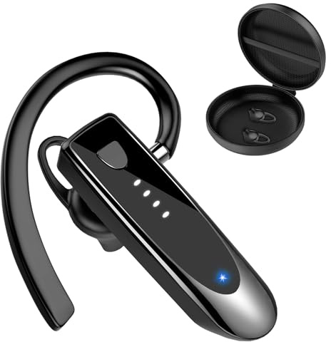 Atheewon Bluetooth Earpiece, Wireless Handsfree with Noise Cancelling Mic, 20Hrs Call Time Bluetooth 5.4 Headset, 180 Hrs Standby Time Headset for Business/Trucker/Driver