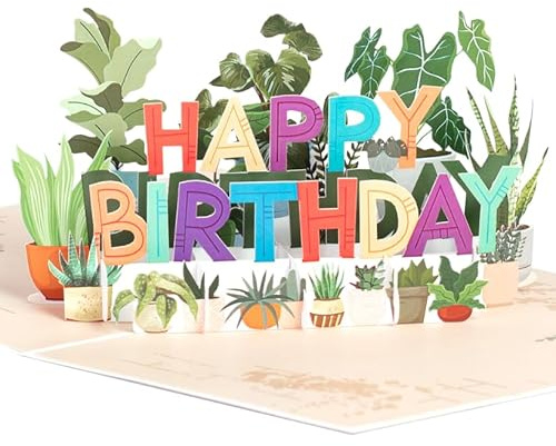 3D Pop-Up Karte Geburtstag Pflanzen, Geburtstagskarte für Pflanzen, Plant Birthday Card, Gutschein Monstera, Plant Mom Card, Happy Birthday Karte