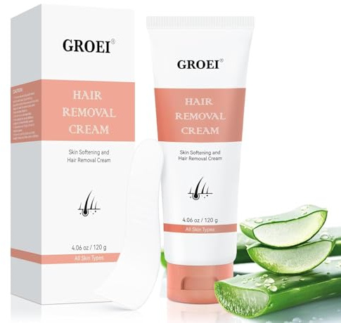 Sanfte Enthaarungscreme für Körper, Beine, Achseln & Bikinizone, Schnelle Haarentfernungscreme mit Aloe Vera & Natürlichen Pflanzenextrakten - Für alle Hauttypen - 120g (4.06 oz)
