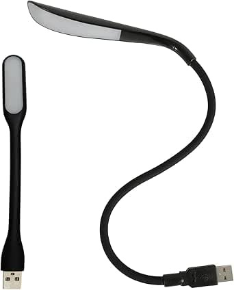 Lampada USB dimmerabile con collo di cigno flessibile, colore nero, luce LED USB, per laptop, PC, tastiera, illuminazione, 3 livelli di luminosità, sensore touch, lampada da lettura USB, mini USB