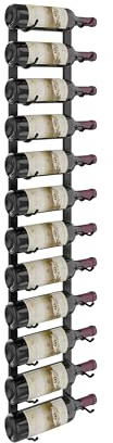 VintageView W Series Pro Wine Rack 44 - Metal Wall Mounted Wine Rack - Modern, Label Forward Wine Storage - Space Saving Wine Rack with 12 Bottle Storage Capacity (Matte Black)