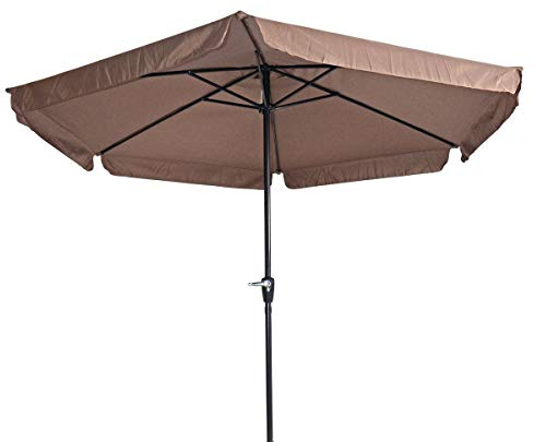 Sonnenschirm Gemini anthrazit-farbenes Alu-Gestell/taupe-farbenes Tuch ø3m