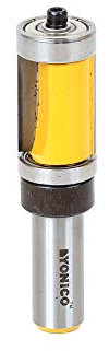 Yonico 14141 1-Inch Flush Trim Top and Bottom Bearing Router Bit 1/2-Inch Shank