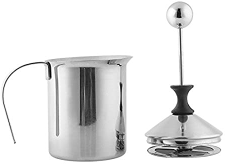 Lychee Acero inoxidable 400 ml de leche vaporizador Cappuccino Café Frother Bomba Doble Espuma