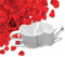 Duo de tasses romantiques en coeur s'emboîtent blanc