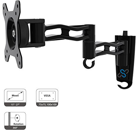 HFTEK Monitor TV Wand Halterung Halter Wandhalterung für Bildschirme von 15 bis 27 Zoll mit VESA 75/100 (HF33B)