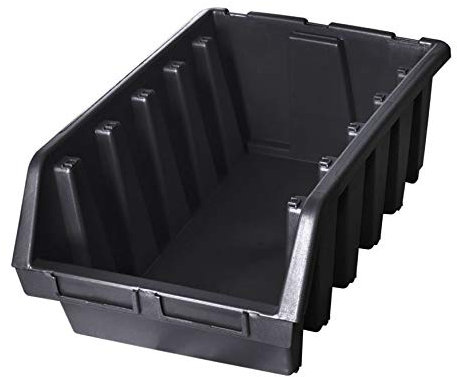5 x Ergo XL+ Black Box Plastic Parts Storage Stacking Picking Bins 333x500x187
