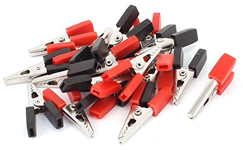 sourcing map 20pcs 34mm isolation plastique pince crocodile souder sondes test alimentation