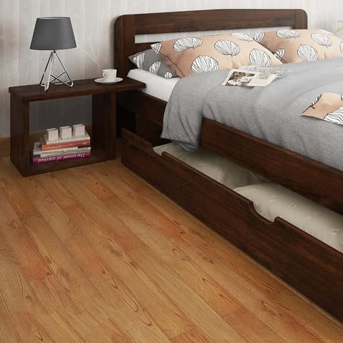Nodax Formula Range Bed with Storage - Super King Size Bed Frame, Wooden Pine Bed Frame with 2x Bedside Units & 150 cm Under Bed Storage Drawer, Strong Bedroom Furniture | (6ft, Walnut)