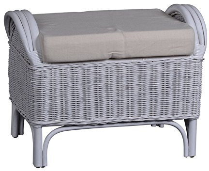 MiaMöbel Rattan Hocker 'Panama' weiß