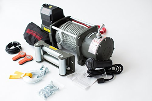 Machermann Neue Elektrische Seilwinde 24Volt,17000 lb,7727 kg .Winde,2 x Funkfernbedienung