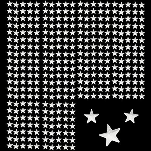 Oblique Unique 350 x Sterne Sticker Aufkleber in Gold oder Silber - wählbar (Silber)