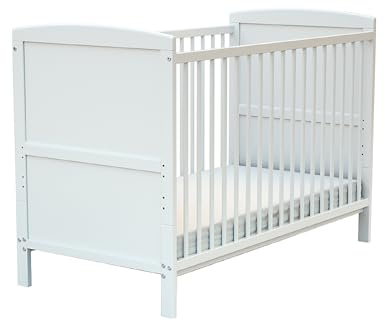 AT4 - Cuna bebé evolutiva ESSENTIEL madera - Blanco - 60 x 120-124 x 64 x 86,5 cm