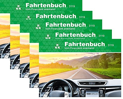 RNK - 3119 Fahrtenbuch PKW, steuerlicher Kilometernachweis, DIN A6, 32 Blatt (5, A6)