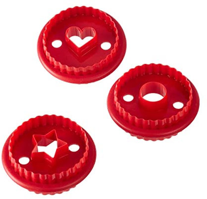 TRI Spitzbuben, 3 Stück, Ausstecher-Set, Plätzchenausstecher, Weihnachtsgebäck, Keksausstecher, Kecksform, Ausstechform, Kunststoff, Silikon, 6 x 6 x 2,5 cm