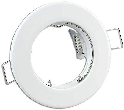 6x LED 80mm Einbaurahmen Set rund super flach GU10 230V - optimal für moderne Einrichtungsarten - Einbauspot in weiß - Spot aus hochqualitativer Verarbeitung 60mm Lochmaß | weiß