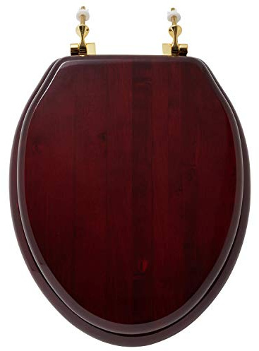 Signature Hardware 153868 Luxury Mahogany Oak Elongated Closed-Front Toilet Seat