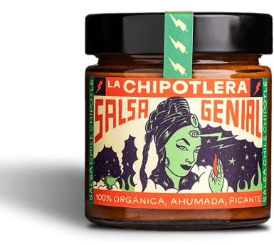 La Chipotlera Salsa Genial - 100% orgánica, ahumada, picante - Certificación ecológica - Para todo tipo de platos - 212 ml
