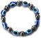 HALUKAKAH ? Evil Eye ? Bracelet Beaded Kabbalah Protection Hematite Handmade Dainty Strechy Wristband for Men Women Navy Blue Eye with Free Giftbox